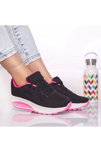 MODA STİL Anastasy black-pink textile sports shoes, 36