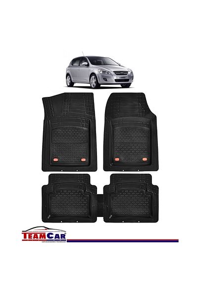 TEAMCAR ® Car Mats Kia Ceed ED (2006-2012) - Black - Durable Rubber Tray Type
