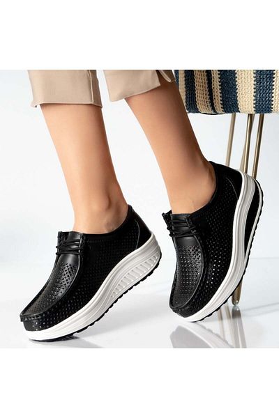 MODA STİL Women's casual shoes, black, genuine leather, samra, 39
