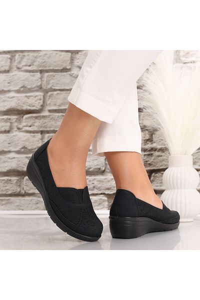 MODA STİL Women's Casual Black Shoes Made of Eco-Leather Dinda, 41