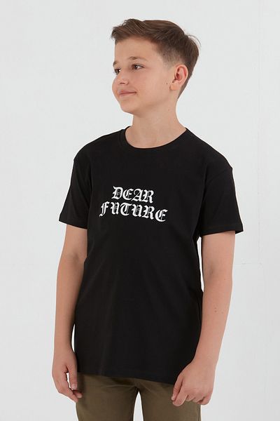 Fulla Moda Dear Future Text Printed Boy's T-Shirt