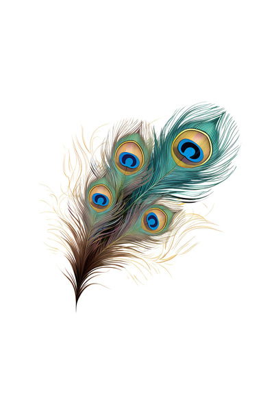 INOVATIX Set de 8 bucăți, autocolant Levy cu pană de păun, INOVATIX®. 6 cm