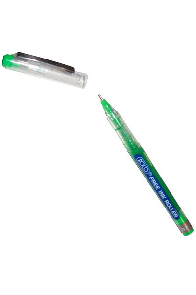 Roco Free Ink Roller Liquid Ink Pen - Green Ink, 0.7mm, Needle Tip