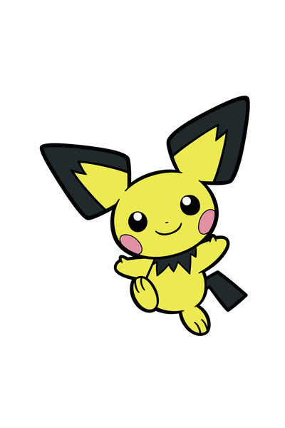 INOVATIX Set de 8 autocolante Pokemon Pikachu alergând fericit, INOVATIX®. 6 cm