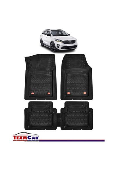 TEAMCAR ® Car Mats Kia Sorento UM (2015-2020) - Black - Durable Rubber Tray Type