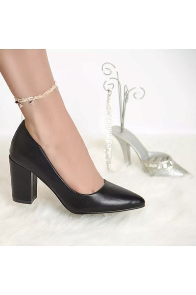 MODA STİL Mariah black leather high heels, 38