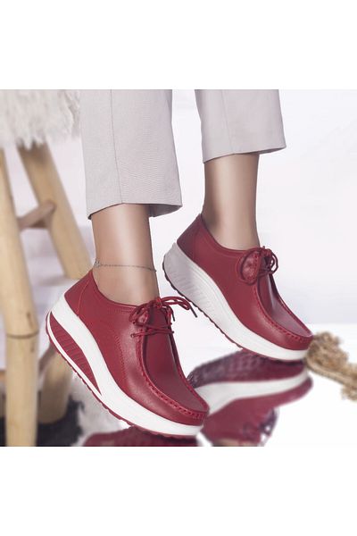 MODA STİL Oscar red genuine leather casual shoes, 39