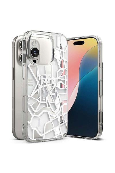 Ringke IPhone 16 Pro Case - Ringke Fusion Design - Seoul Map White