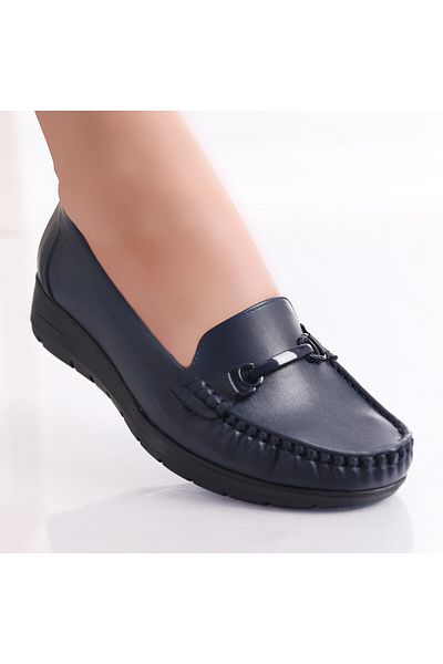 MODA STİL Women's casual shoes Navy Blue made of Enasa Eco-leather, 38