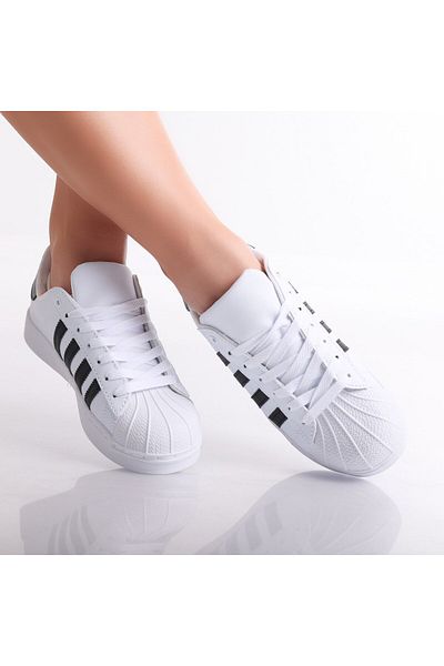 MODA STİL Women's White Sneakers Made of Ecological Leather Azalia, 36