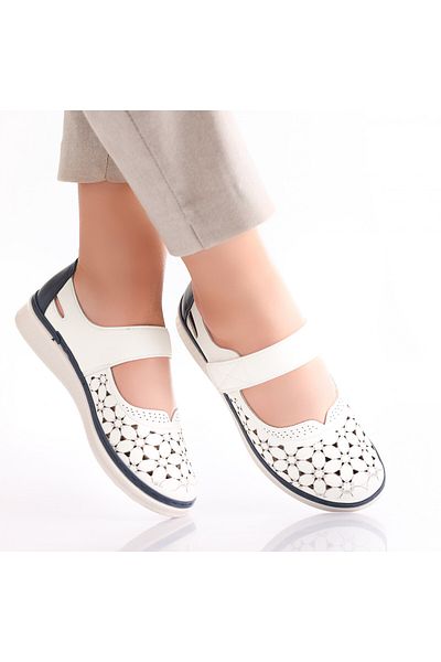 MODA STİL Women's casual shoes White made of Agali Ecological Leather, 41