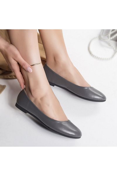 MODA STİL Women's grey ballet flats, eco-leather, patrika, 38