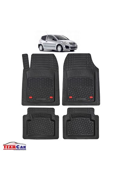 TEAMCAR Covorașe auto tip tavă compatibile cu Citroen C2 (2003-2009) material rezistent la negru