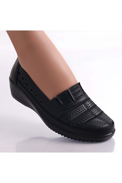MODA STİL Women's Casual Black Shoes Made of Eco-Leather Belen, 39