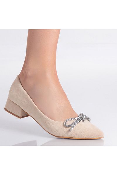 MODA STİL Women's Beige Shoes Made of Ecological Suede Leather Mirvat, 39