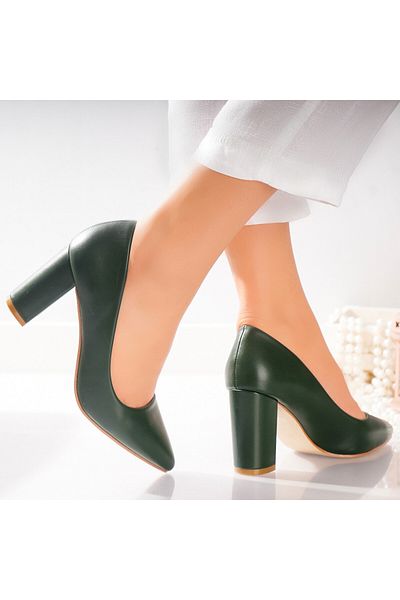 MODA STİL Women's Green Heeled Shoes Made of Eco-Leather McCarthy, 35