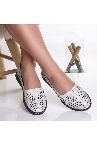 MODA STİL Women's casual white shoes made of genuine leather opilo, 39