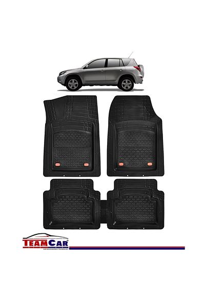 TEAMCAR ® Car Mats Tray Type Toyota Rav4 Iii (2006-2012) Black Durable Material