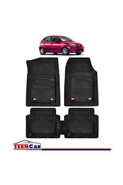 TEAMCAR Covorașe auto tip tavă Citroen C3 I (2002-2009) negre, material rezis...