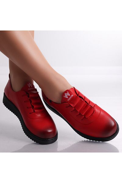 MODA STİL Women's Casual Red Shoes Made of Drinca Ecological Leather, 38