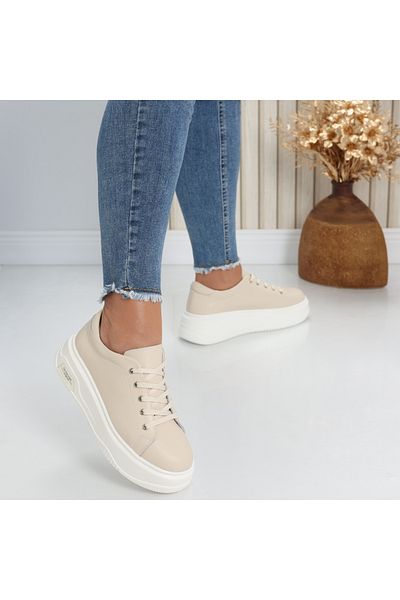 MODA STİL Women's casual shoes Beige made of natural leather Issa, 39