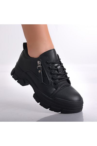 MODA STİL Women's Casual Shoes Black Made of Eco-Leather Madai, 40