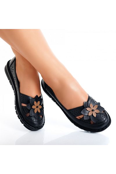 MODA STİL Women's Casual Black Shoes Made of Etrona Eco-Leather, 39