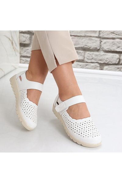 MODA STİL Women's Casual White Shoes Made of Eco-Leather Ramisa, 39
