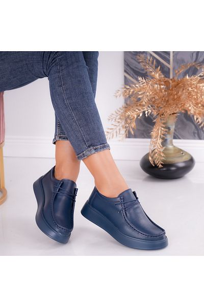 MODA STİL Women's casual shoes Navy Blue made of natural leather Sandy, 38