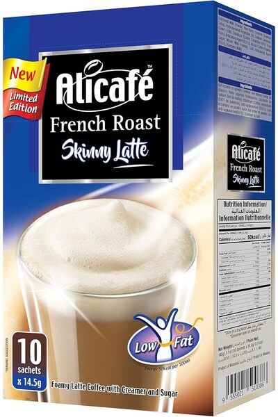 ALICAFE علبة قهوة لاتيه فرنسية سريعة التحضير ١٤.٥ غرام (١٠ أعواد)