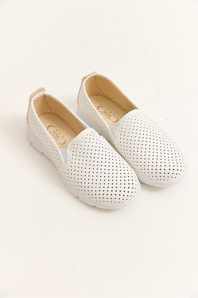 Raneel Kazançlı Alışveriş Perforated Model Women's Ballerina White