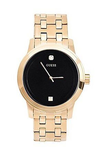 Guess NEW GUESS GOLD TONE, BLACK DIAL, DIAMOND, STAINLESS STEEL BRACELET WATCH-U11576G3