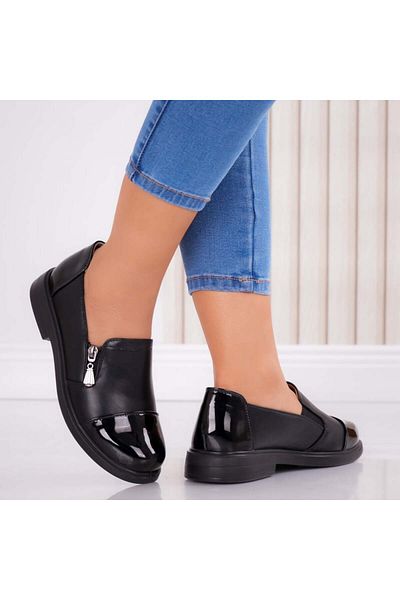 MODA STİL Women's Black Shoes Made of Ecological Leather Tirans, 39