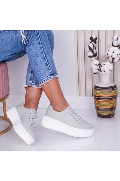 MODA STİL Women's casual shoes Mint Green made of natural leather Bria, 36