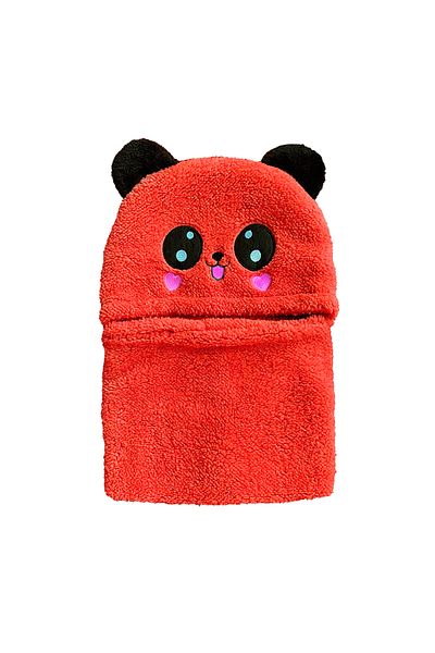 Teno Teno® Balaclava Hat for Children, 2 in 1, smiling panda bear pattern, 1-5 years, red