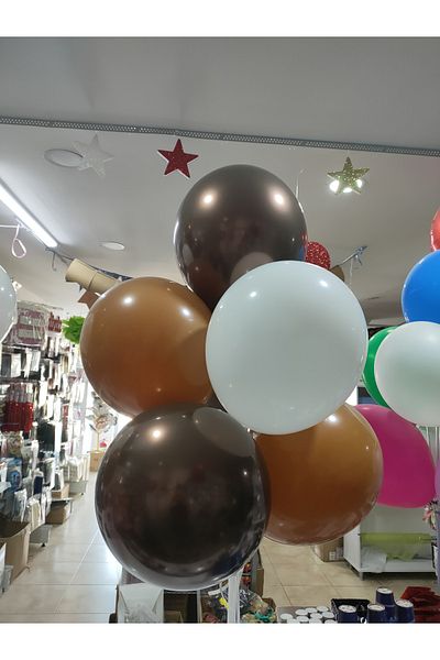 Zanzibar Balloon Stand Chrome Chocolate Caramel White Ornament Stand