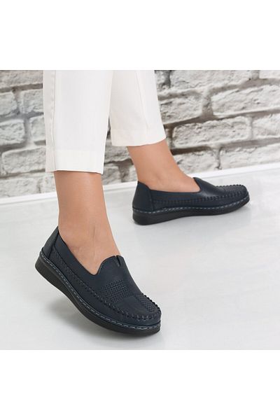MODA STİL Women's casual shoes Navy Blue made of Zinam Eco-leather, 36