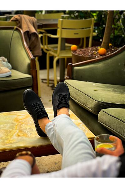 EBRUS TREND Et-Kb-101 Charcoal Knitwear Lace-Up Casual Men's Shoes