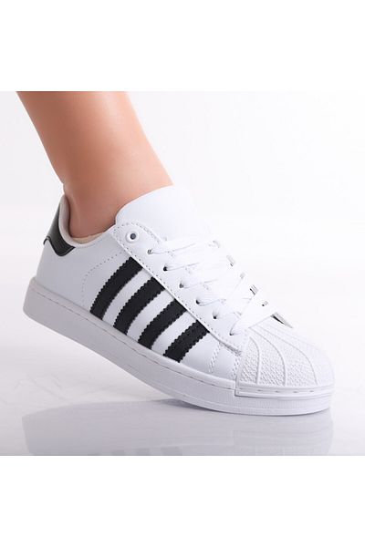 MODA STİL Women's White Sneakers Made of Ecological Leather Azalia, 36