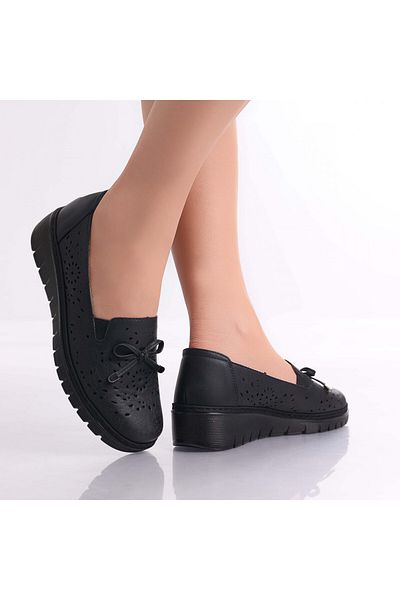 MODA STİL Women's Casual Black Shoes Made of Eco-Leather Ailen, 39