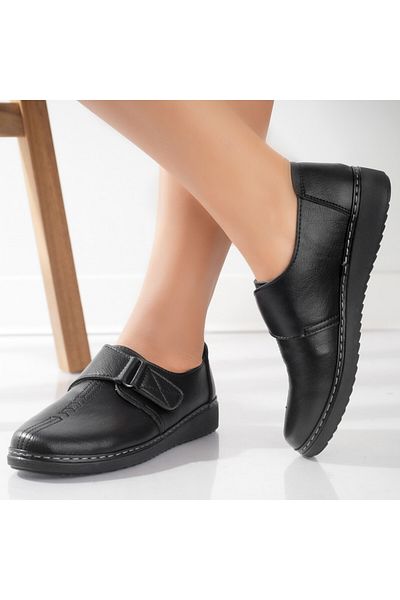 MODA STİL Women's Casual Shoes Black Made of Vodo Ecological Leather, 36