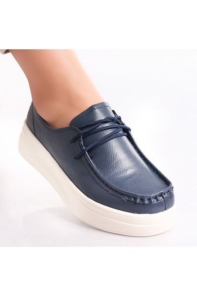 MODA STİL Women's casual shoes Navy Blue made of natural leather Jaile, 40