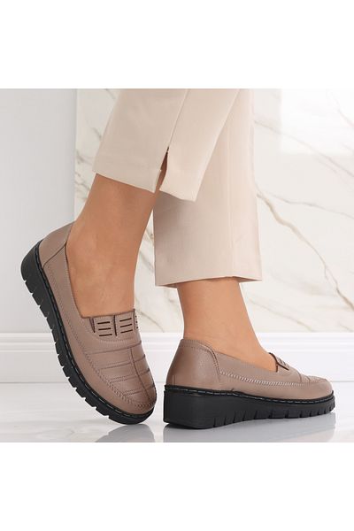 MODA STİL Women's Casual Shoes Brown Made of Ecological Leather Rasima, 39