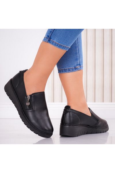 MODA STİL Women's Casual Shoes Black Made of Organic Leather Melona, ​​38