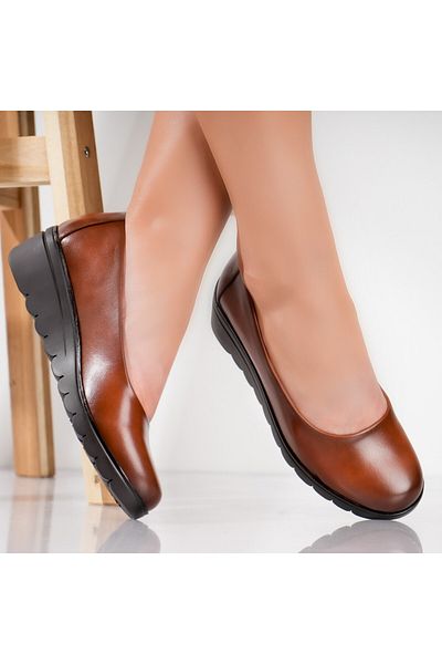 MODA STİL Women's Casual Shoes Brown Made of Ecological Leather Asira, 38