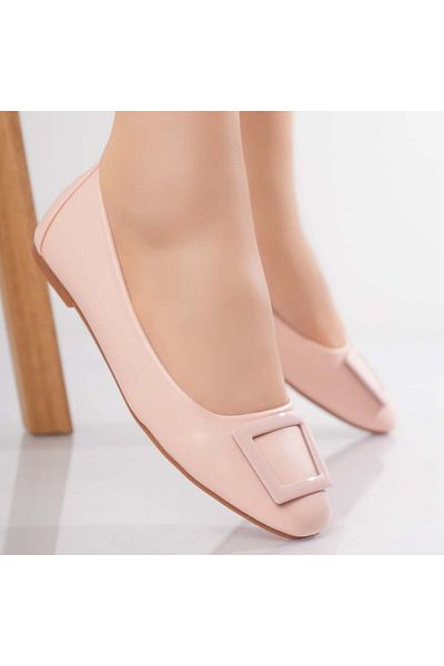 MODA STİL Women's Nude Ballet Flats Made of Iumna Eco-Leather, 38