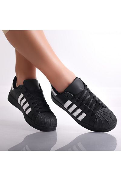 MODA STİL Women's Black Sneakers Made of Eco-Leather Azalia, 38