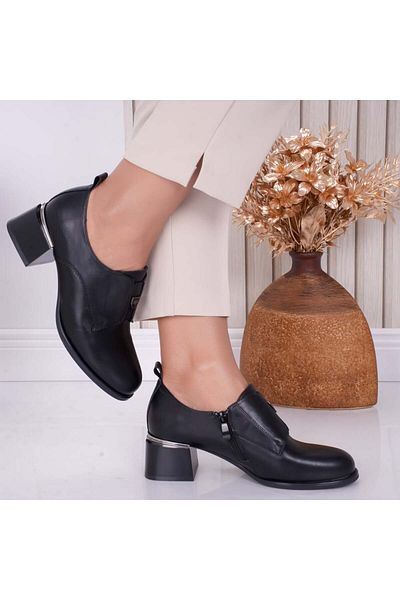 MODA STİL Women's Black Heeled Shoes Made of Eco-Leather Sell, 37