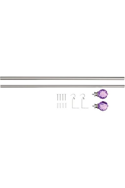 Amazon Adjustable iron gallery 71 - 122 cm long, 1.6 cm diameter, purple, silver, Amazon