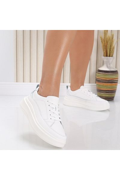 MODA STİL Women's casual white shoes made of natural leather Ana, 39